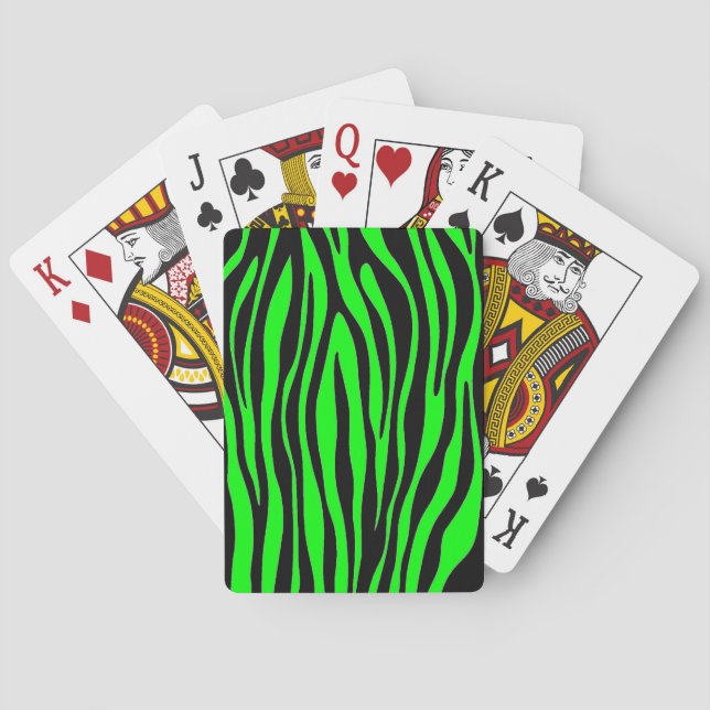 Limegrön Zebra Casinokort (Baksidan)