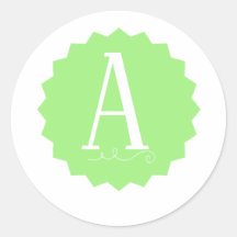 Limegröna Initiala Rundstickeri