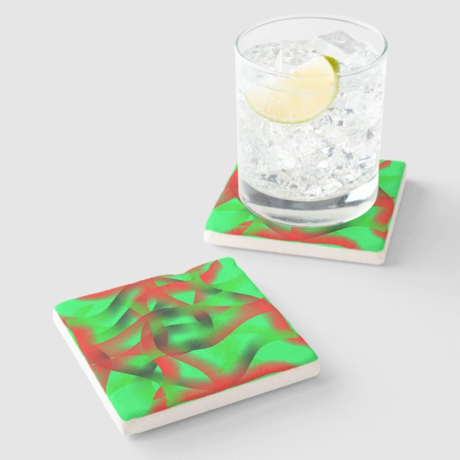 Limegröna och tydliga röda vågor, med skugga? stenunderlägg (Sidan)