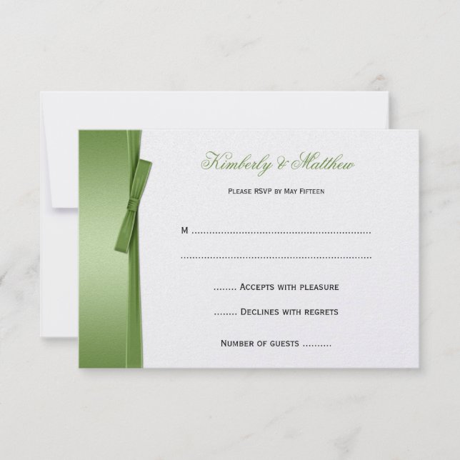 Limegrönt falskt bandband RSVP OSA Kort (Framsida)