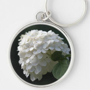 Limelight Hydrangea Flower Rund Silverfärgad Nyckelring