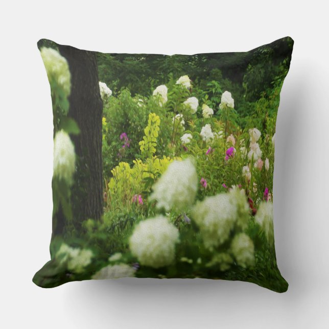 Limelight Hydrangeas i min Rubio trädgård Kudde (Framsida)