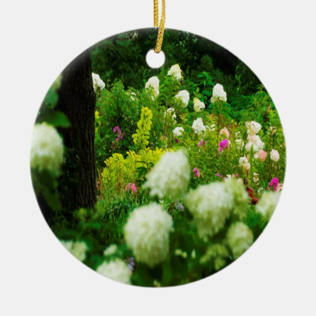 Limelight Hydrangeas in My Rubio Garden Julgransprydnad Keramik (Framsidan)