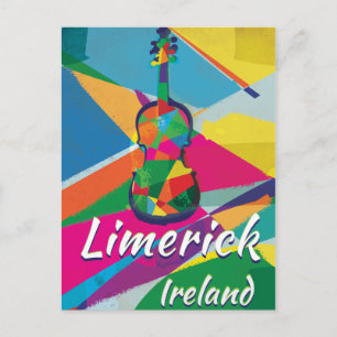 Limerick Ireland Vintage resor poster Vykort