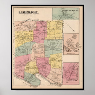 Limerick Royersford PA Pennsylvania Karta 1871 Poster
