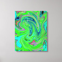 Limerigrön och blå Abstrakt för återställande av m Canvastryck