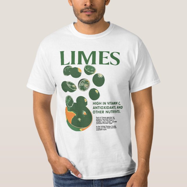 Limes Graphic Tee, Vegetables Shirt, Fruit Shirt T (Framsida)