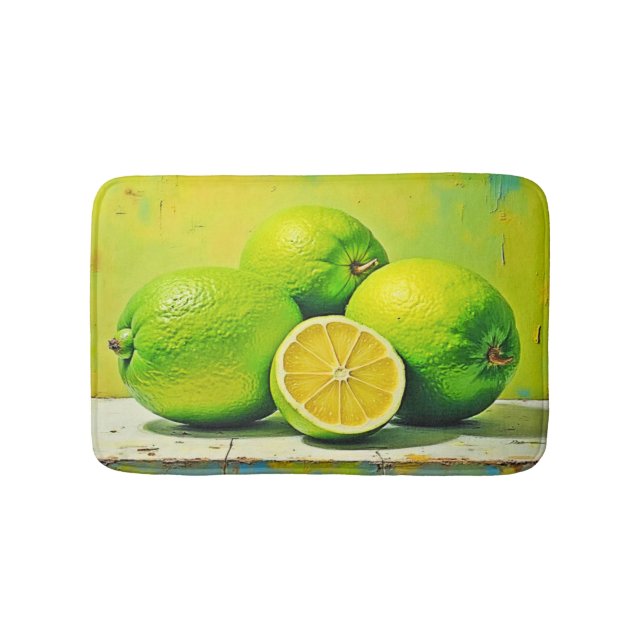 Limes ljusa sommarpolare badrumsmatta (Framsidan)