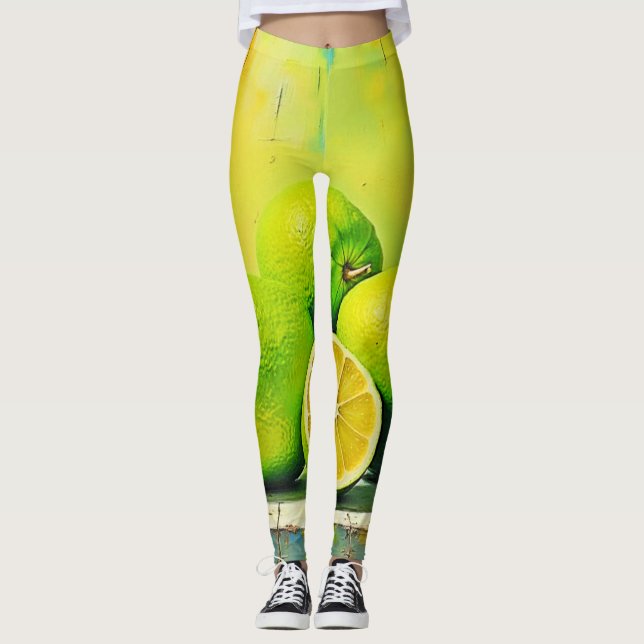Limes ljusa sommarpolare leggings (Framsida)