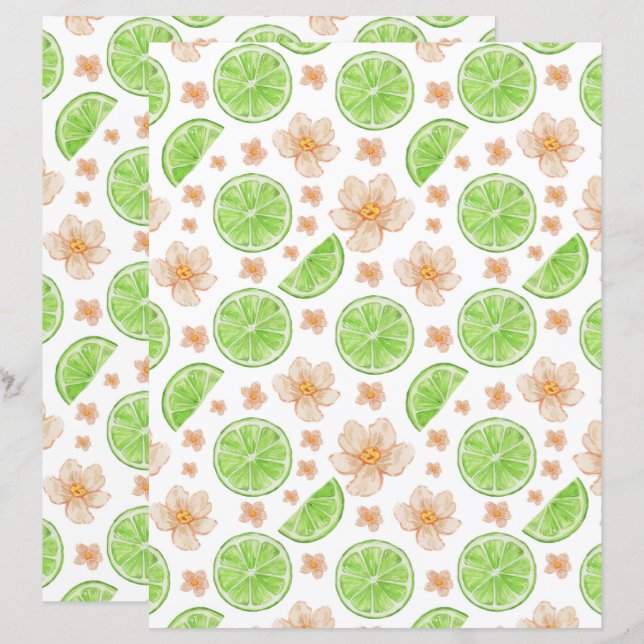 Limes Scrapbookpapper (Fram/baksida)