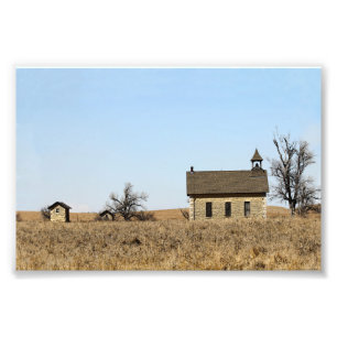 Limestone Bichet One-Room Schoolhouse, Kansas Fototryck