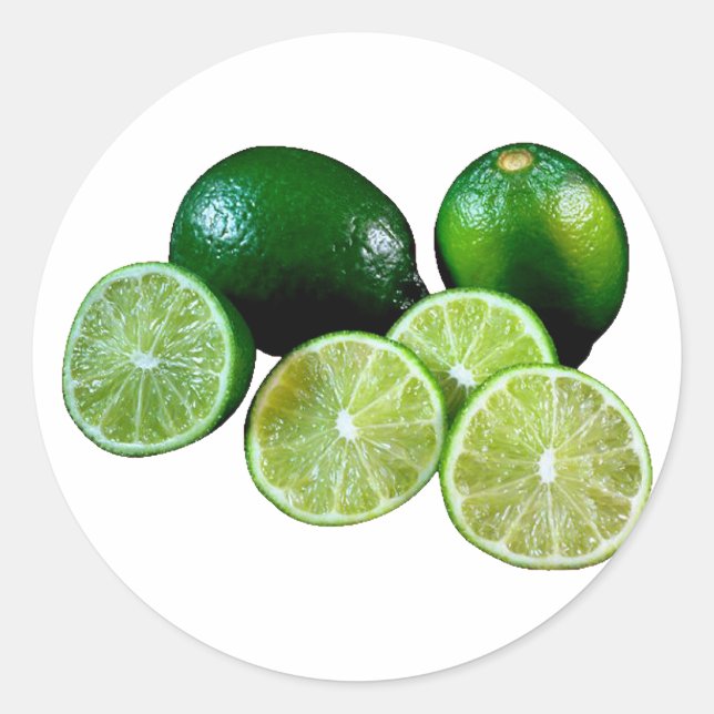 Limetten limes fruits runt klistermärke (Framsida)