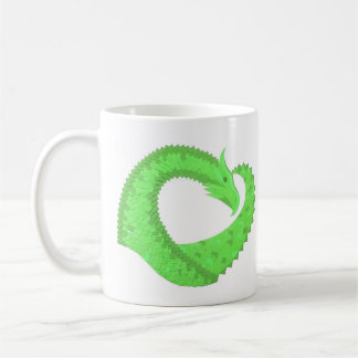 Limgrön hjärtrytm på vitt kaffemugg