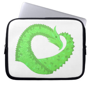 Limgrön hjärtrytm på vitt laptop sleeve