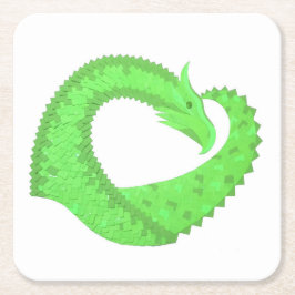 Limgrön hjärtrytm på vitt underlägg papper kvadrat