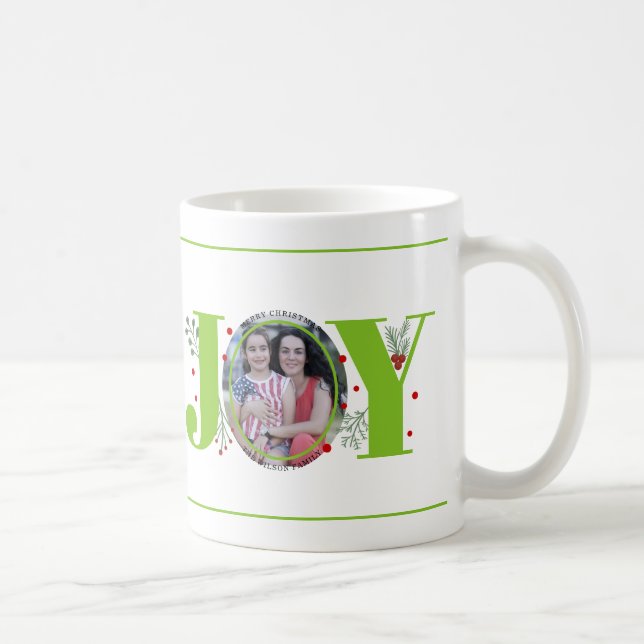 Limgrön Joy med julfoto av bär Kaffemugg (Höger)