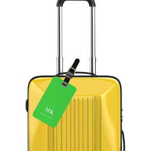 Limgrönt monogram initialer bagagebricka