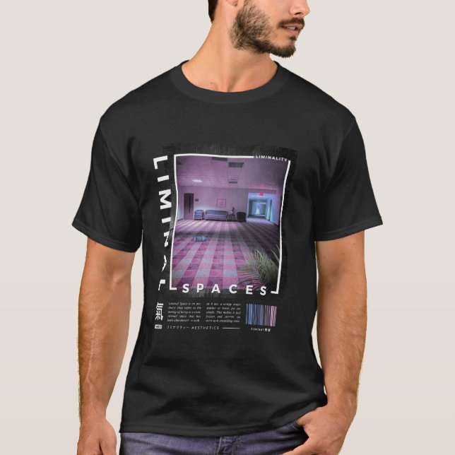 Liminal Spaces-förångning Retro Långärmad T Shirt (Framsida)