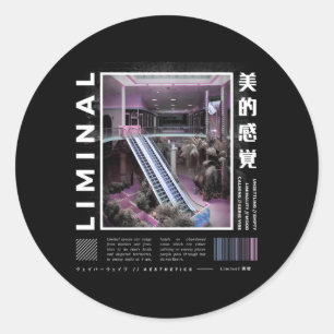 Liminal Spaces Vaporwave Aesthetic Kawaii Pastel G Runt Klistermärke