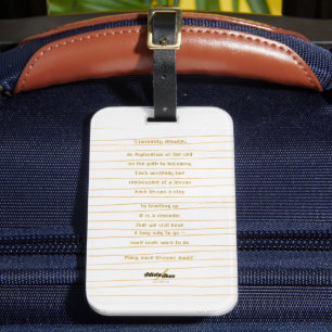 Liminality Luggage Tags by Poet Adiela Akoo Bagagebricka