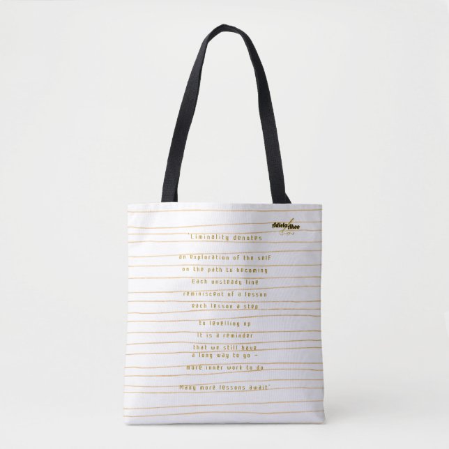 Liminality Tote by Poet Adiela Akoo Tygkasse (Framsida)