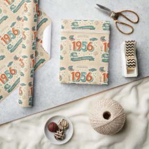 Limited Edition 1956 Födelsedag   50-tals Retro St Presentpapper