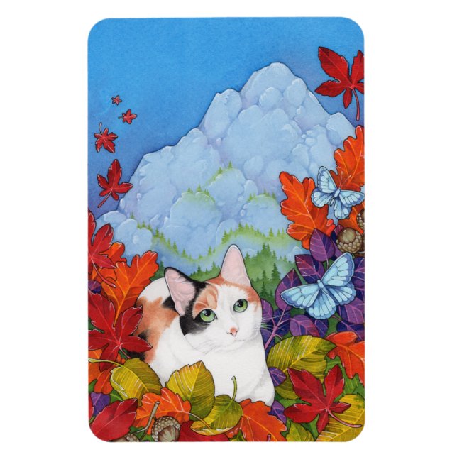 Limitless Autumn Nature Cat Rainbow Bridge Magnet (Vertikal)