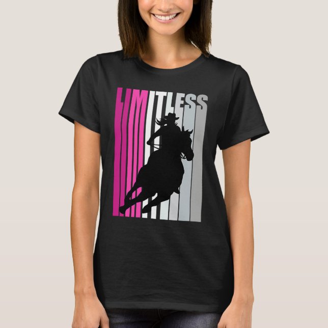Limitless Cowgirl Girls Rodeo Western Southern Pin T Shirt (Framsida)