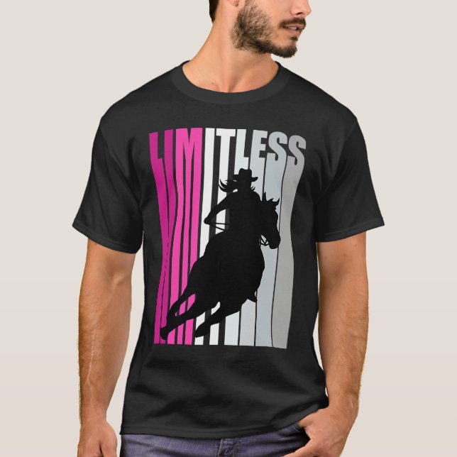 Limitless Cowgirl Girls Rodeo Western Southern Pin T Shirt (Framsida)