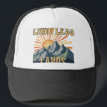 Limitless Lands.t-shirt desigion Keps<br><div class="desc">Den här t-shirt-designen innehåller frasen "Limitless Lands." i ett fet teckensnitt med flera färg. Texten ställs in mot en livfull bakgrund med flera färgader som antyder att man kan rulla backe och skapa en bred horisont,  som framkallar en känsla av äventyr och ändlösa möjligheter.</div>
