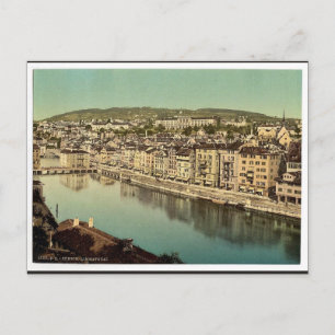 Limmatkajen med Polytechnic, Zürich, Schweiz Vykort