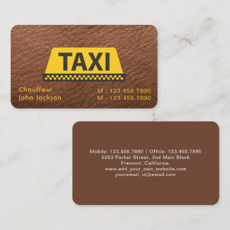 Limo & Taxi chaufför Modern Stad Professionell Bil Visitkort