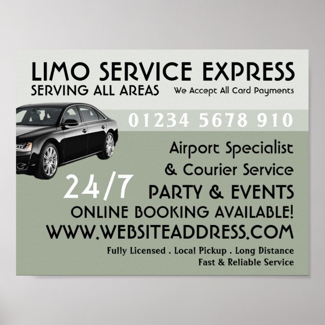 Limo Taxi Service Advertising Poster (Framsidan)