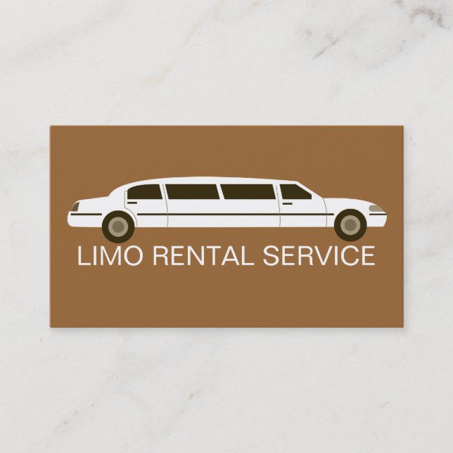 Limo-uthyrningsföretagets visitkort (Framsida)