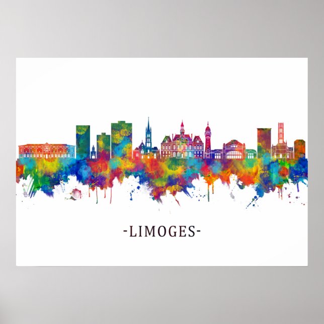 Limoges France Skyline Poster (Framsidan)