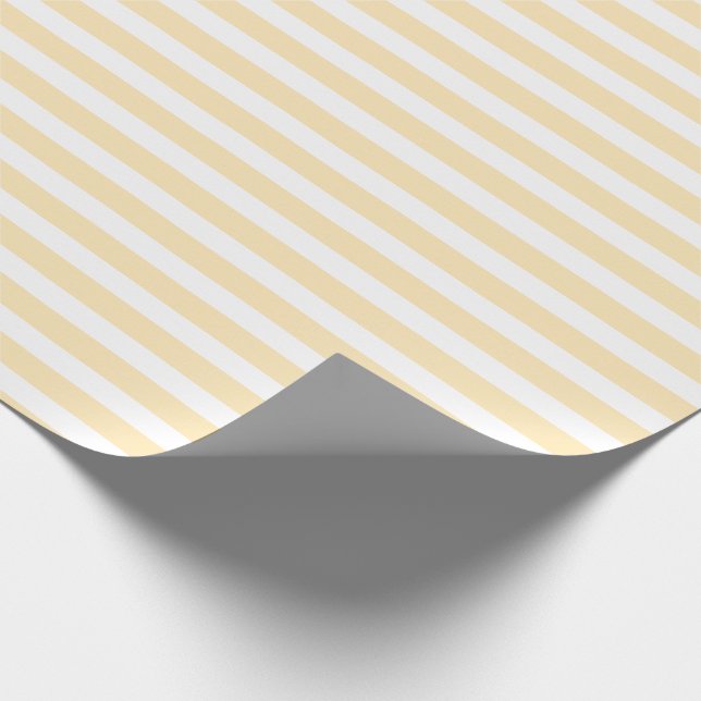 Limonad och vit enkel horisontell randig presentpapper (Hörn)