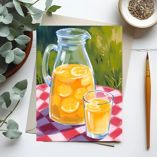 Limonad Picknick | Citroner Frukt Målad Vykort (Skapare uppladdad)