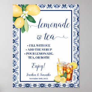 Limonad & Tekabarskylt Blå Medelhavet Poster