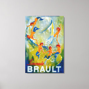 Limonade Brault vintage PosterEurope Canvastryck