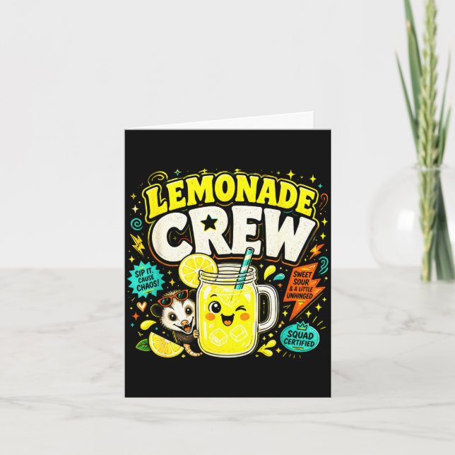 Limonadgäng roliga söta barn limonadstånd kort (Framsida)