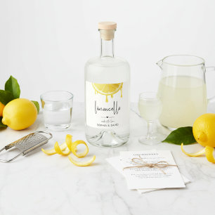 Limoncello Akvarell Citron Hemmagjord Spritflaskor Etikett