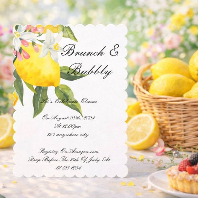 LIMONCELLO BRUDKVÄLLSKOMMELSEINVITATION INBJUDNINGAR (Skapare uppladdad)