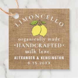 Limoncello Burlap Se Rustic Land Gåvor Etiketter