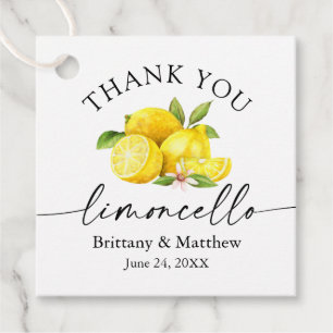 Limoncello Calligraphy Watercolor Lemons Tack Gåvor Etiketter