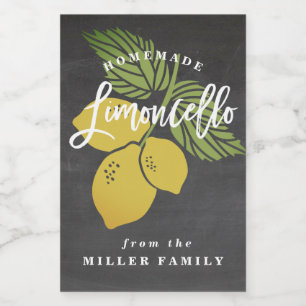 Limoncello Chalkboard-etikett, mini flaska Mat Etikett