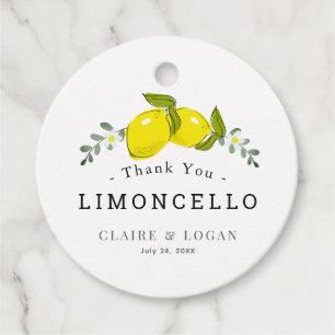 Limoncello Citron Blommig Bröllop Gåvor Etiketter