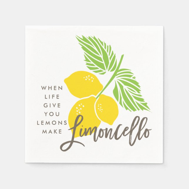 Limoncello cocktail napkin, när du lever i ge pappersservett (Framsidan)