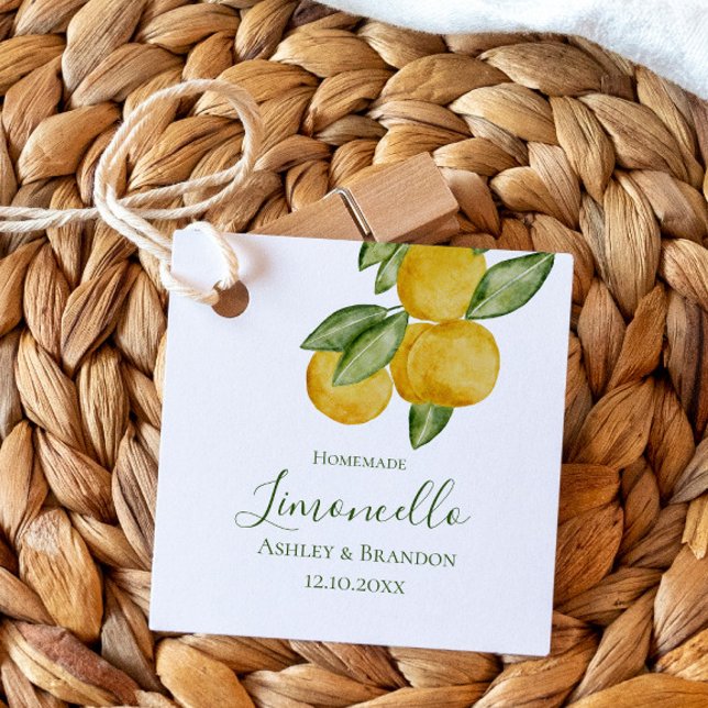 Limoncello Flaska-etikett, Lemon Watercolor, Lemon Gåvor Etiketter (Skapare uppladdad)