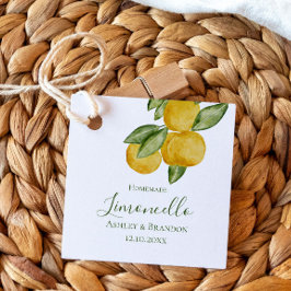 Limoncello Flaska-etikett, Lemon Watercolor, Lemon Gåvor Etiketter