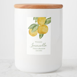Limoncello-flasketikett, vacker citronvattenfärg mat etikett